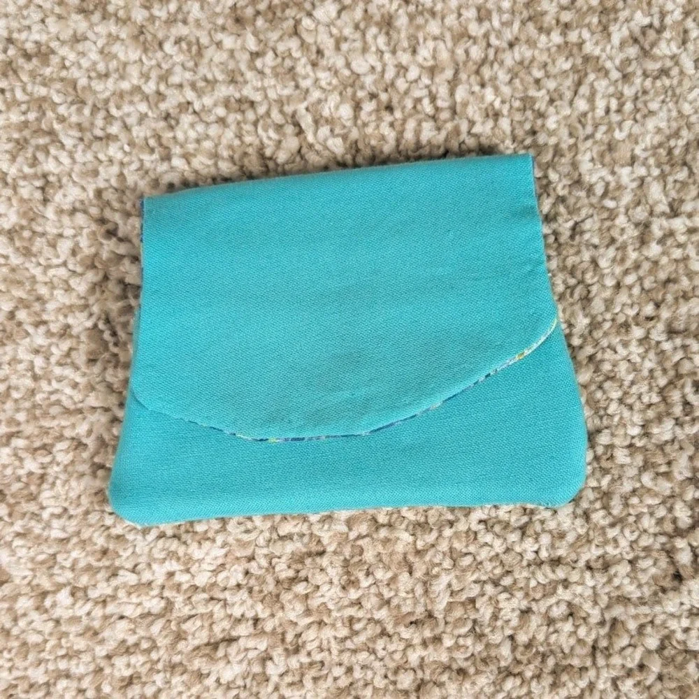 Handmade Pocket Wallet Credit Card Holder Small Clutch Seafoam/Starry Night‎
